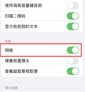 肇州苹果手机维修网点分享iPhone如何开启九宫格构图功能 