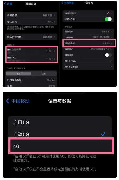 肇州苹果手机维修分享iPhone14如何切换4G/5G? iPhone14 5G网络切换方法 